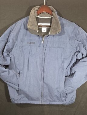 ColumbiaVintage Blue Shell Jacket - Fleece Colar-Size Men's Medium